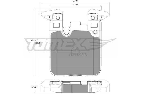 TOMEX BRAKES Комплект тормозных колодок, дисковый тормоз TX 18-47
